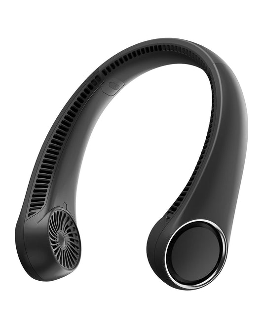 Gaiatop Portable Neck Fan Rechargeable Hands Free Bladeless Mini Fans 3 Speeds 72 Air Outlet Free Adjustment Personal Cooling Wearable Neck Fan Suitable for Traveling Office Black
